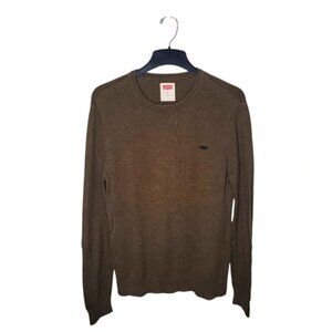 Levi's Men's Sweater Size M Crew Neck Cotton & Wool Khaki Brown Preppy